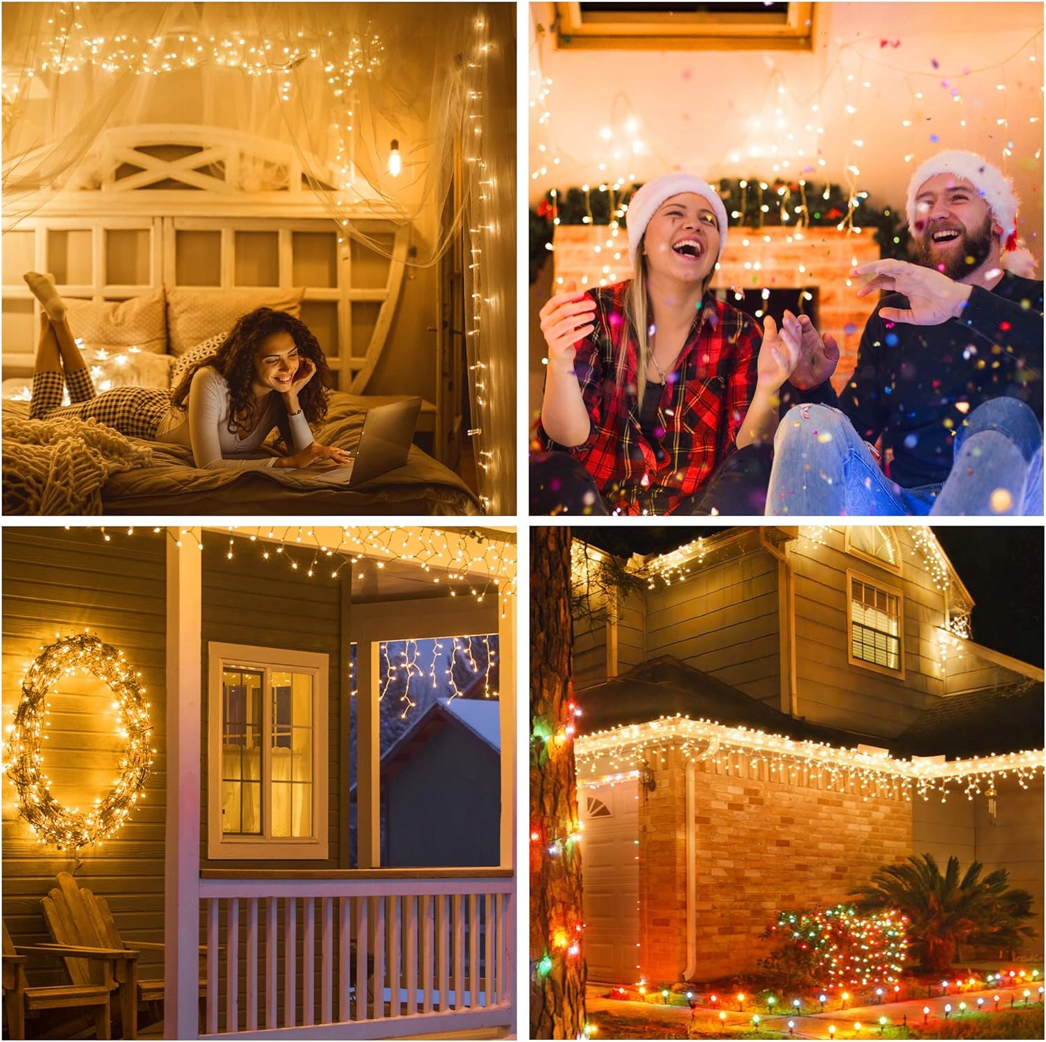 SOPLE 300 LED LAMPKI CHOINKOWE ŚWIATEŁKA ZEWNĘTRZNE WEWNĘTRZNE BIAŁE CIEPŁE Długość sznura 10 m