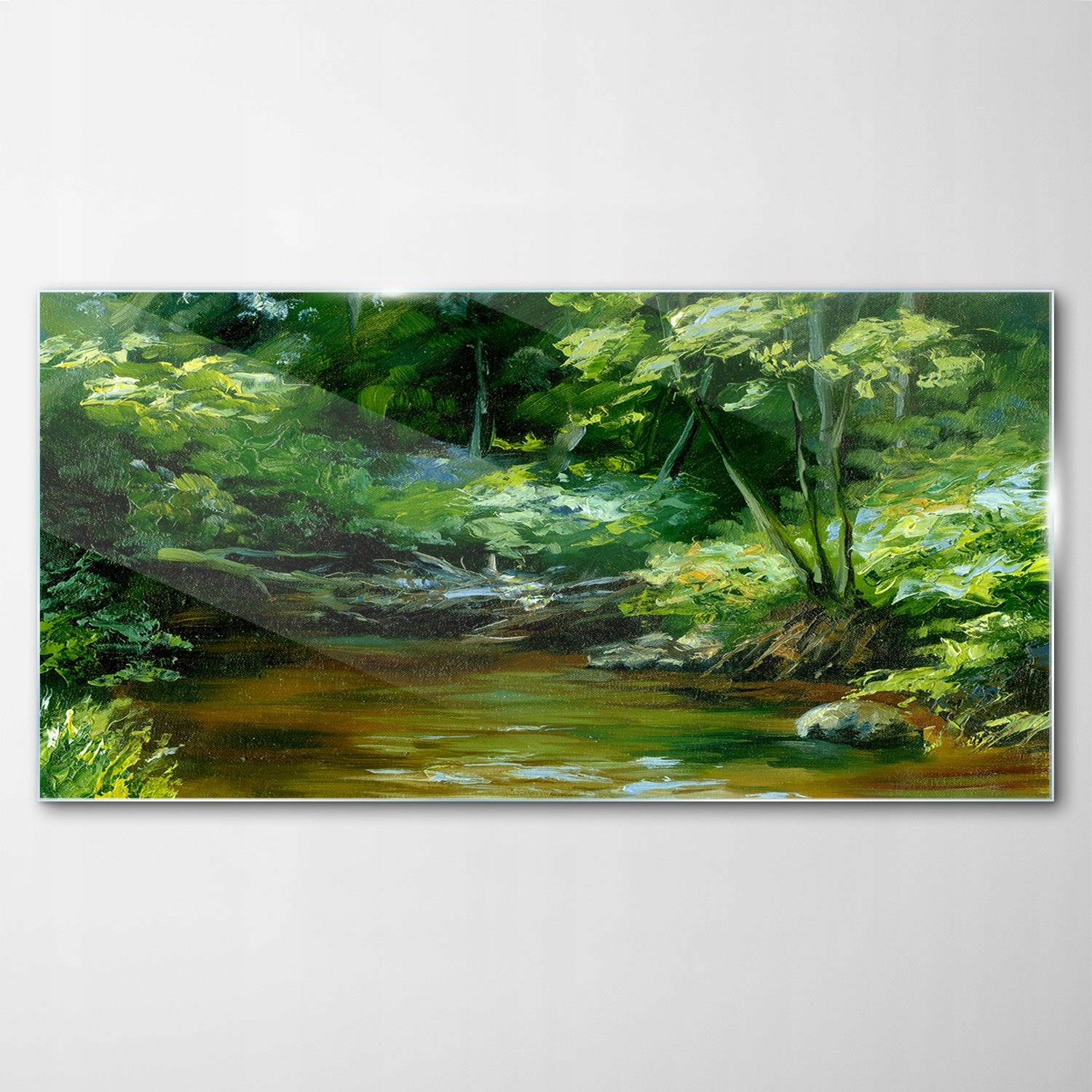 Sklenený obraz Dekor Rieka Les Krajina 100x50