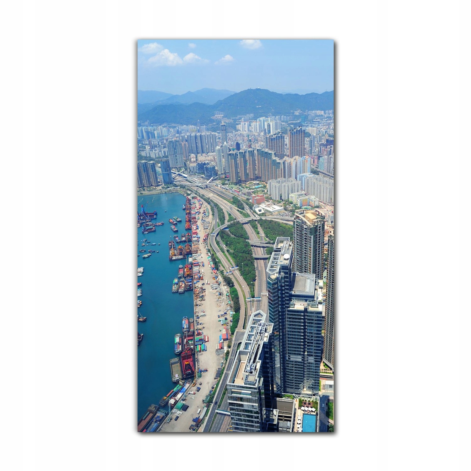 

Foto-obraz szklany do salonu 70x140 Port Hongkong