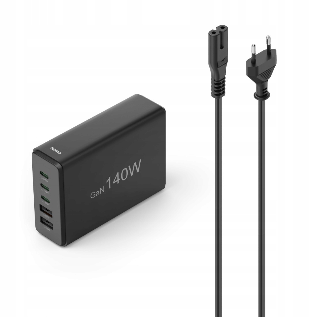 Hama Usb nabíjacia stanica GaN, 3x Usb-c Pd, 2x Usb-a (1x Qc), 140 W