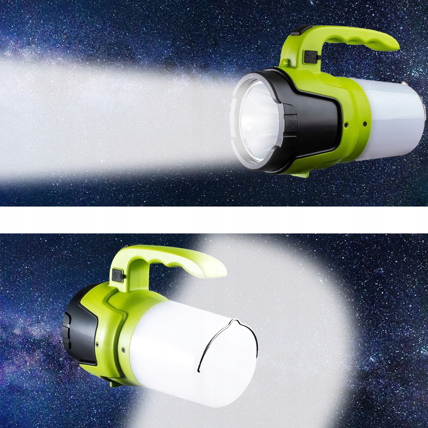 Bardzo Mocna 2w1 Latarka Szperacz Akumulatorowa 3 Tryby Pracy USB 2400mAh Stan opakowania oryginalne