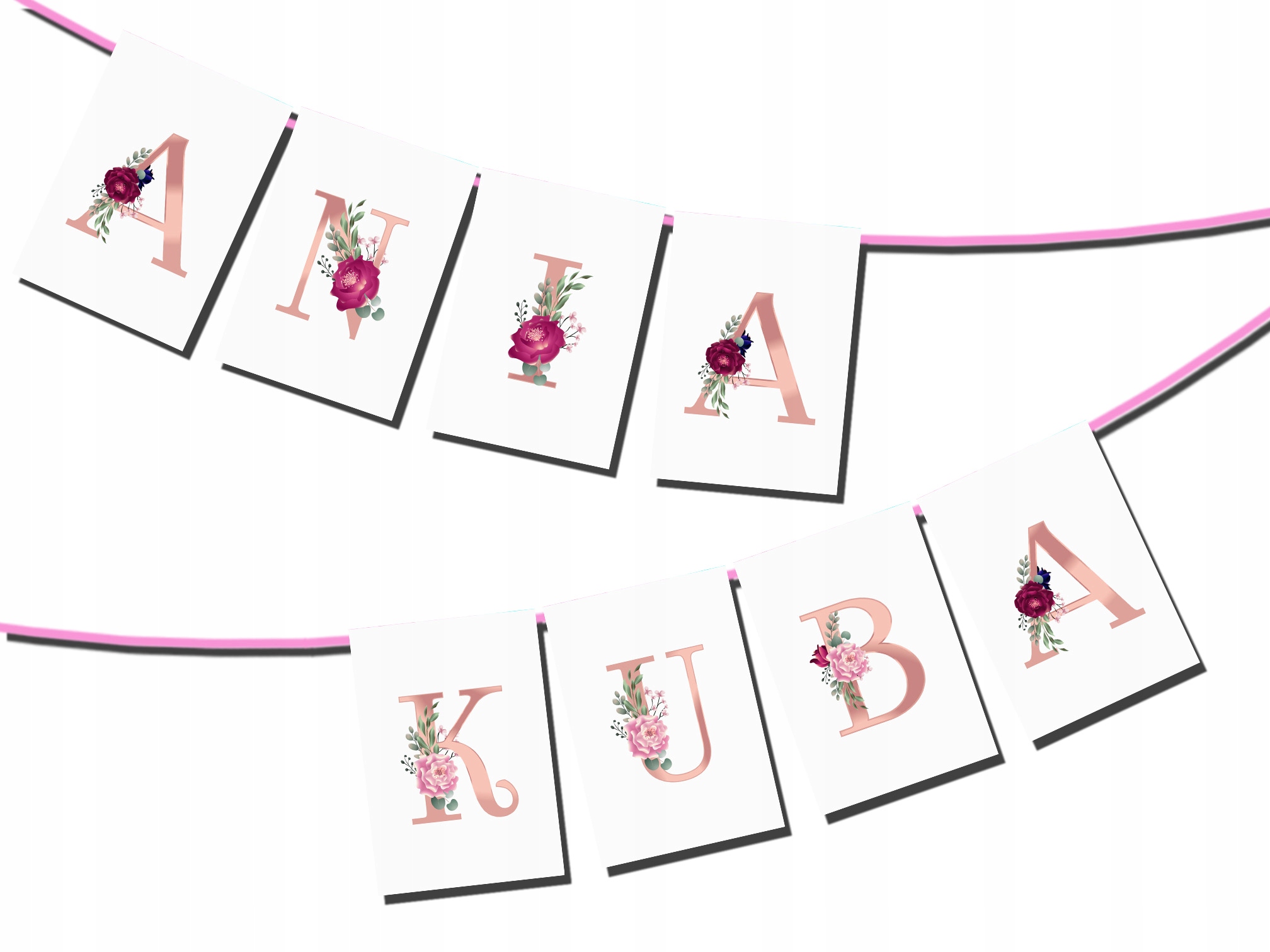 

Girlanda Ślub Rocznica Twój Tekst! Rose Gold Baner