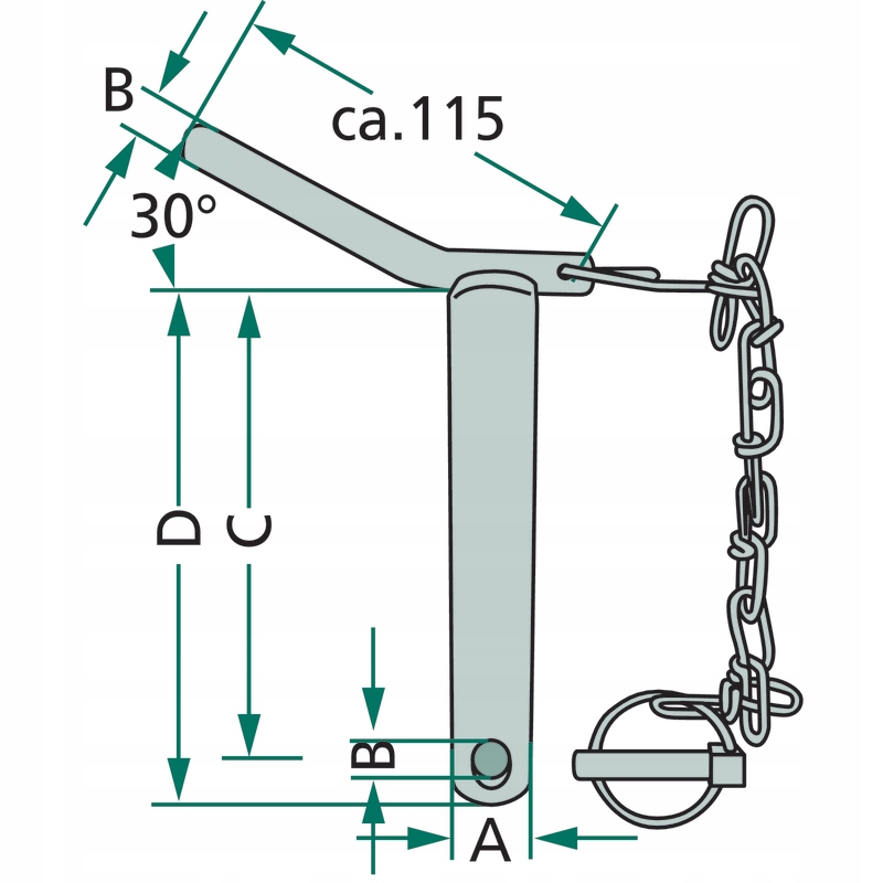 Sworzeń łącznika górnego fi=25mm L=151mm kat.2 Numer katalogowy części 20012871