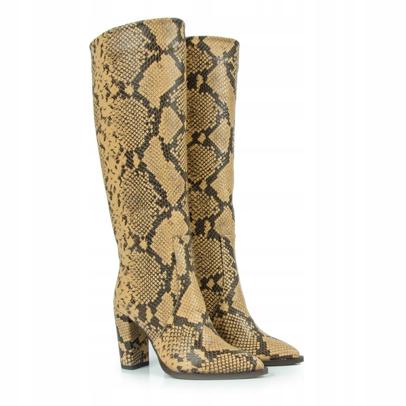 CARINII B5967 KOZAK KLASYCZNE SKÓRA BEŻOWE RUDE 39 Oryginalne opakowanie producenta pudełko