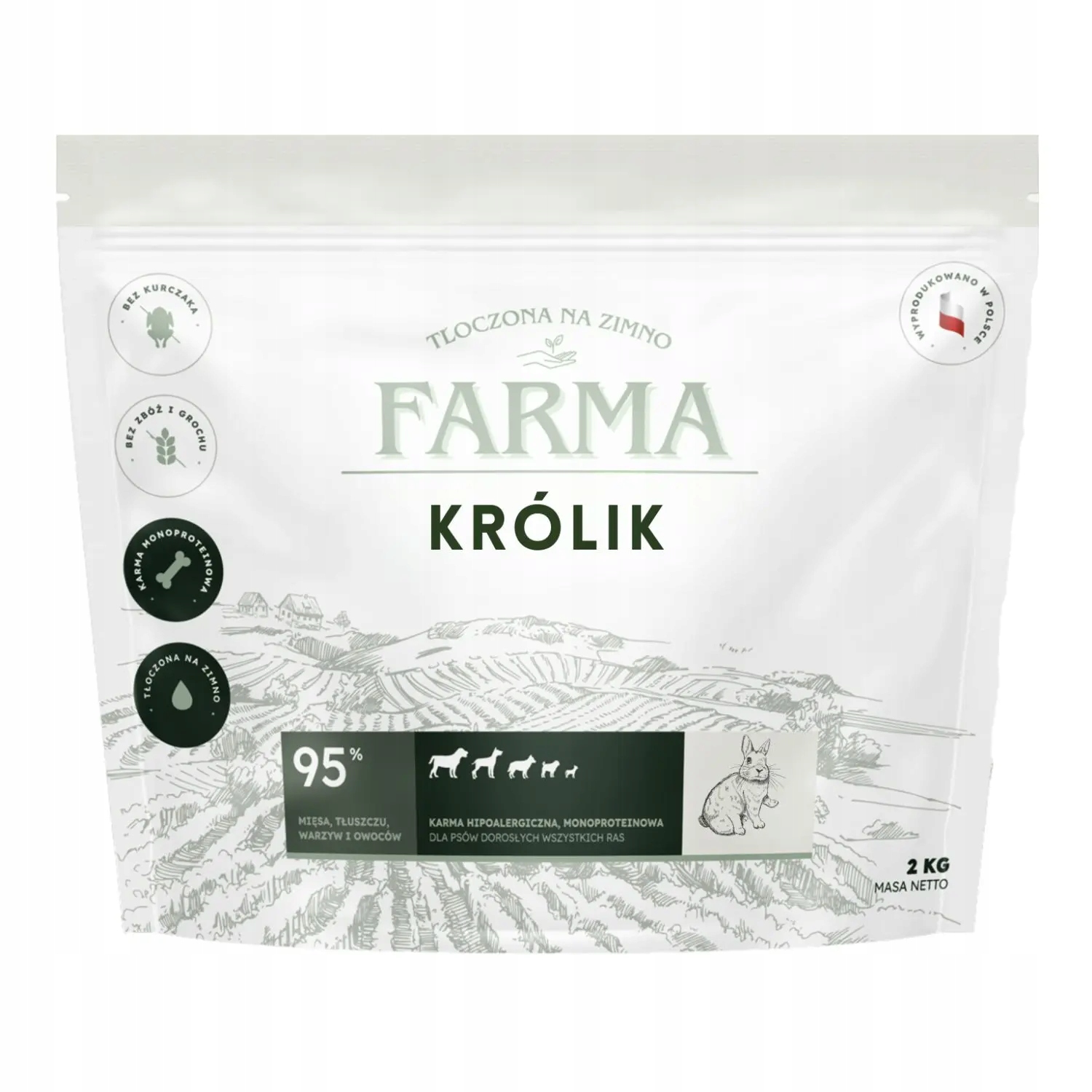 Farma Królik Adult Hipoalergiczna karma tłoczona na zimno 2kg