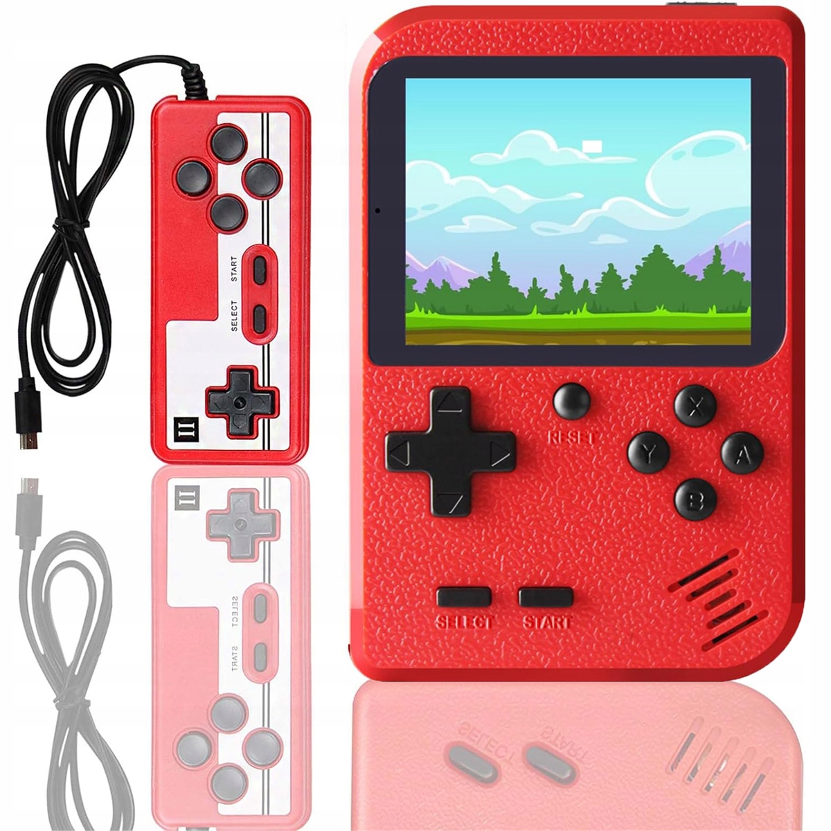 KONSOLA RETRO 500 GIER + KONTROLER PAD MINI PRZENOŚNA GRA DO TV DLA DZIECKA