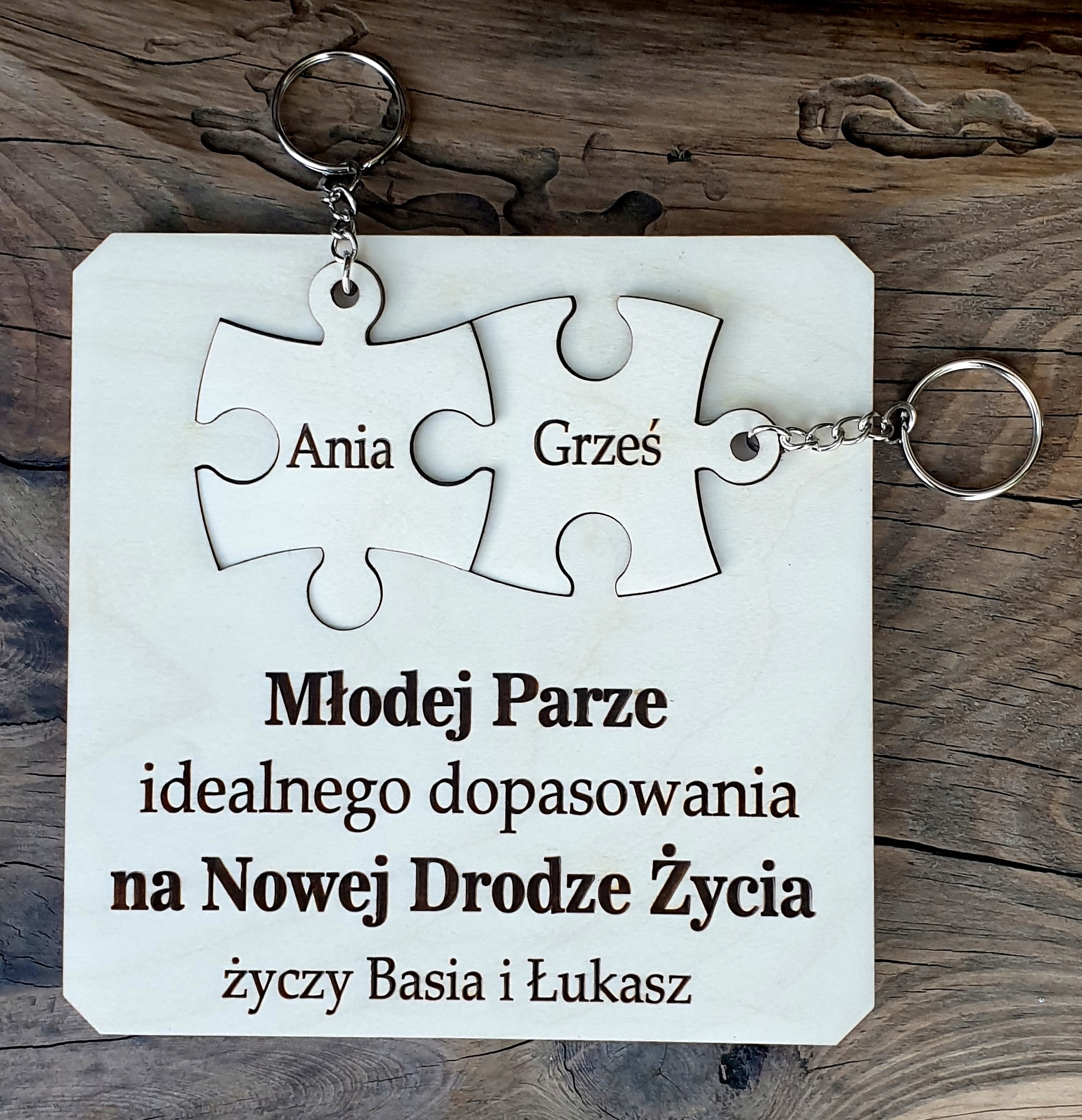 KARTKA NA ŚLUB, PUZZLE Z BRELOKAMI, NOWOCZESNA Marka inna