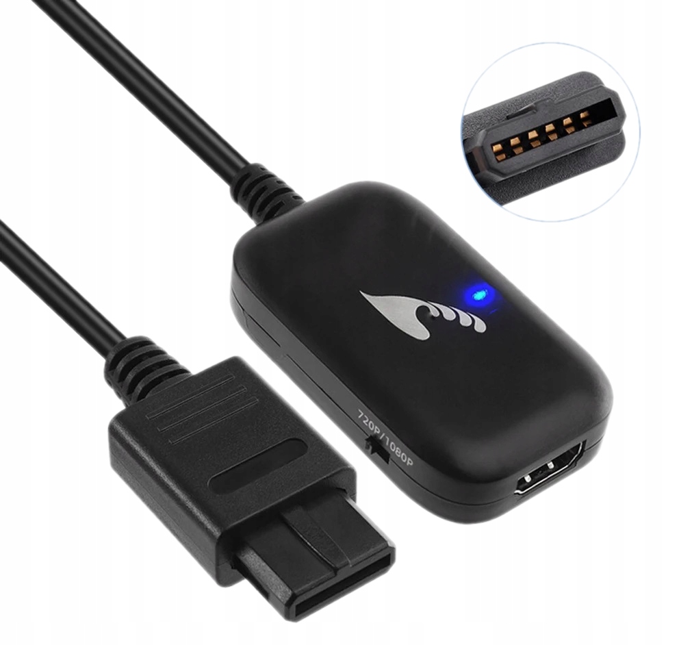KABEL ADAPTER KONWERTER SKALER HDMI 1080P DO KONSOLI N64/SNES/SFC/NGC 30CM