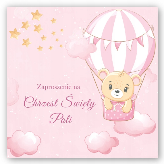 ZAPROSZENIE NA CHRZEST + IMIĘ + KOPERTA