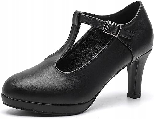 Dámské lodičky Ppxid na vysokém podpatku s kulatou špičkou a páskem vel. 35