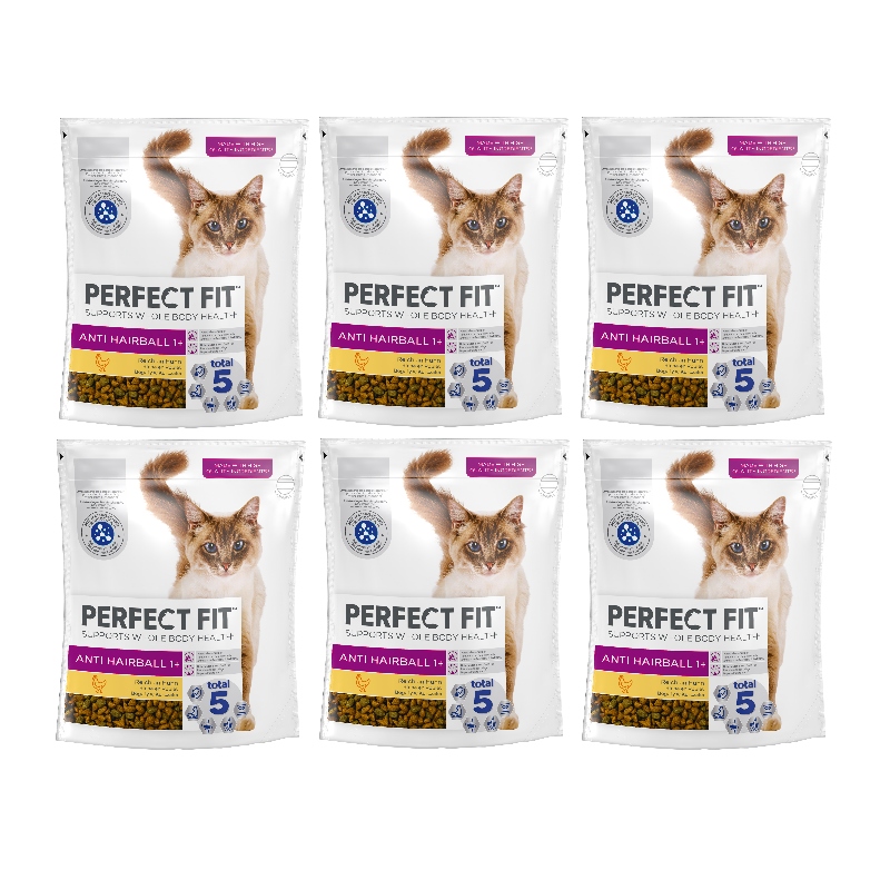 Levně Perfect Fit Hairball 1+ pro kočky 6 x 750 g