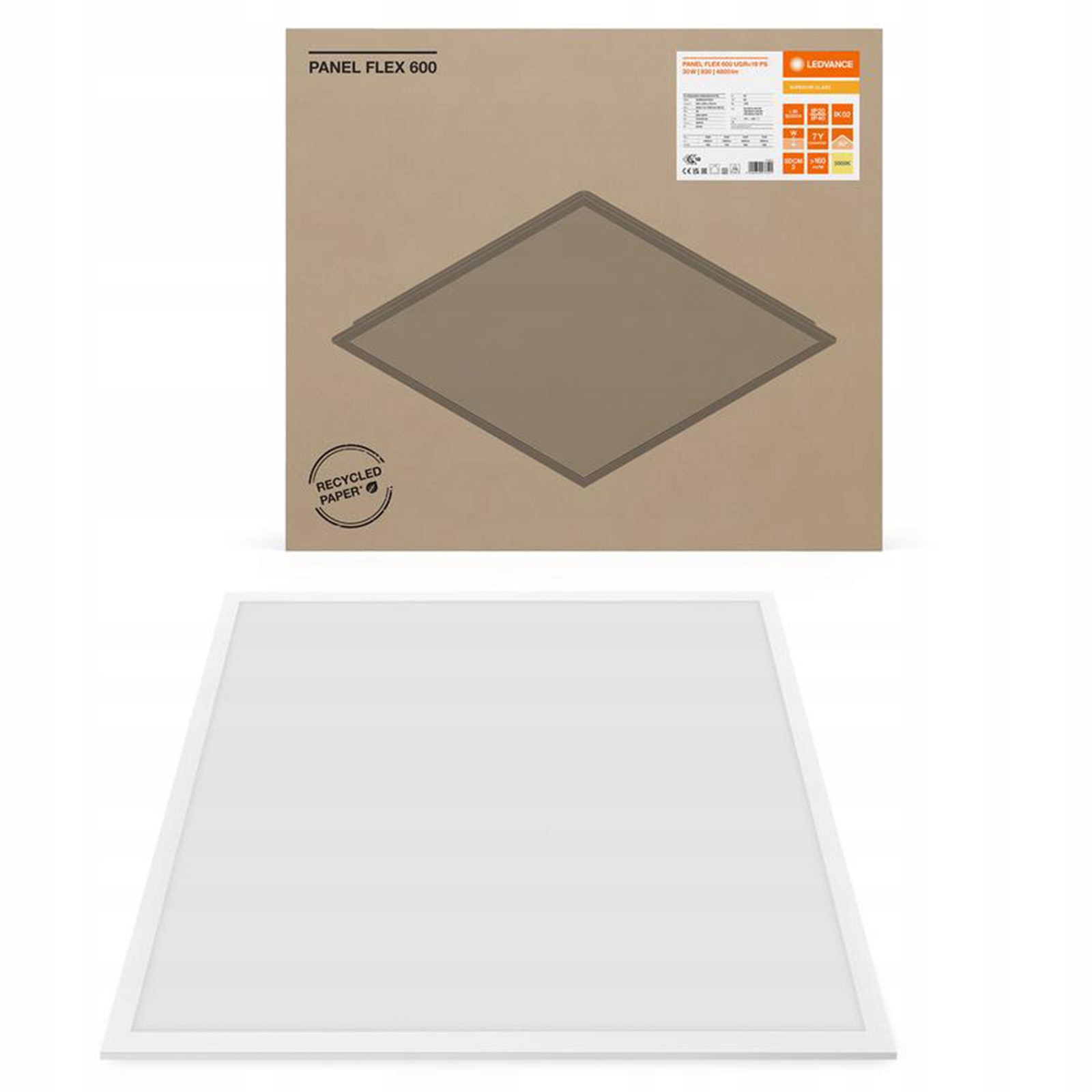 Led panel Lampa stropná Kaseton 30W 4800lm 3000K UGR19 60x60cm