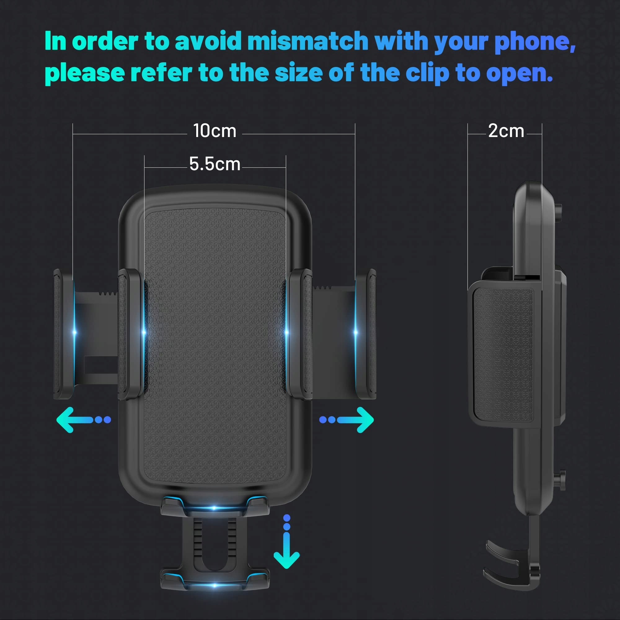 SEEKONE Uchwyt Samochodowy Na Telefon Do Uchwytu Na Kubek 55-100mm — miniatura 3