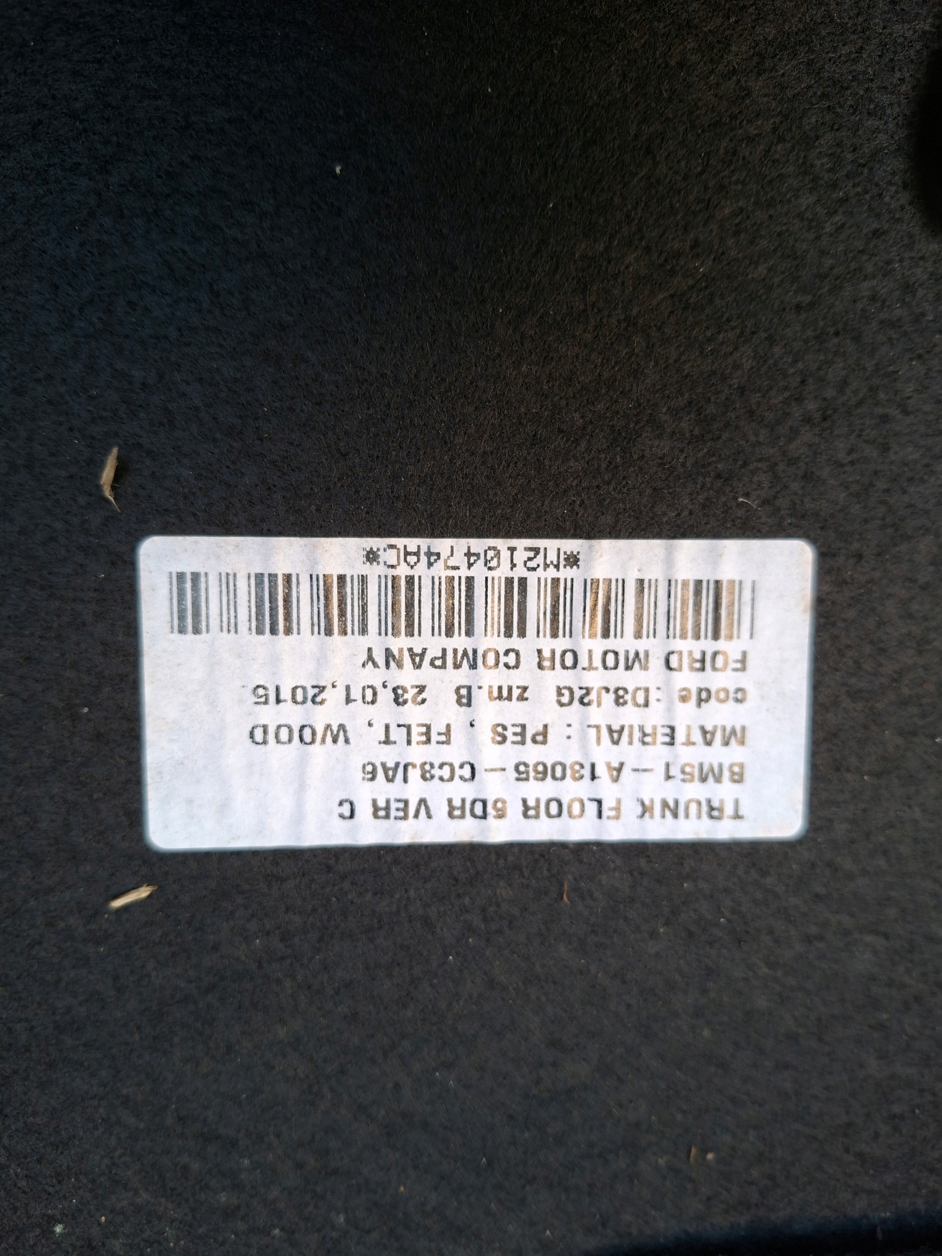 mats floor boot FORD FOCUS MK3 BM51A13065CC