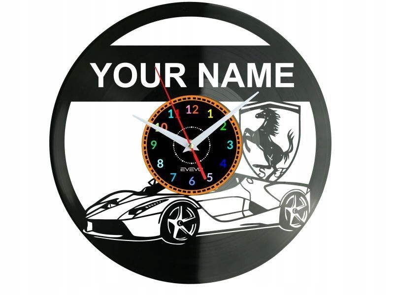 Staré italské auto Vaše jméno Nástěnné Hodiny Dekorativní Moderní Deska