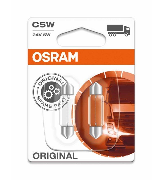 ŻARÓWKA 24V 5W 11X38 RURKA SV8,5 OSRAM 2SZT. BLIST