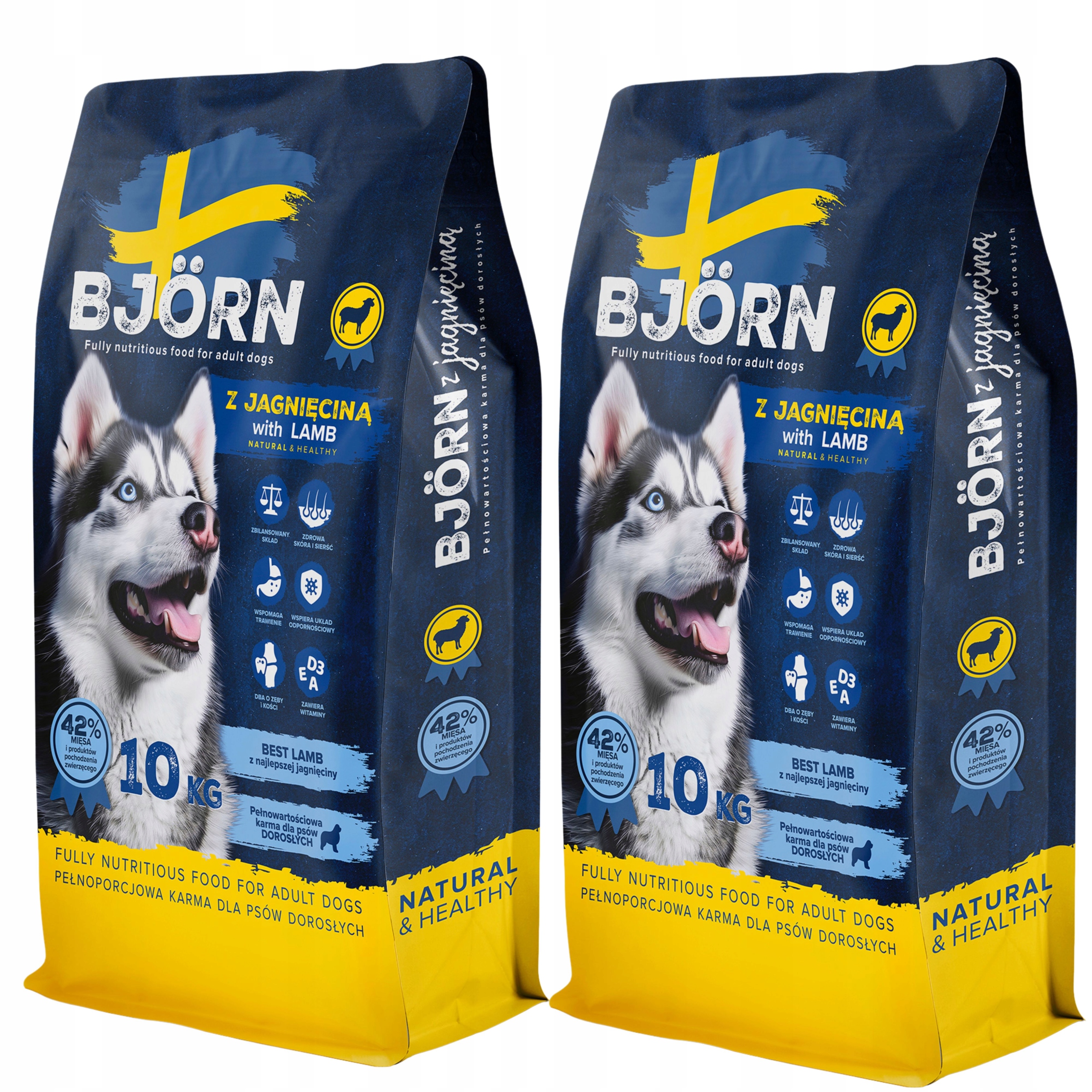 Levně Suché krmivo pro psa s jehněčím masem a vitamíny bez Gmo 42 % Maso Björn 20 kg