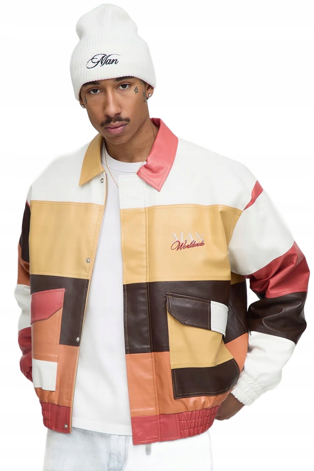 Boohooman Pánská Baseballová Bunda Vícebarevná S Kapsami XL Z3A