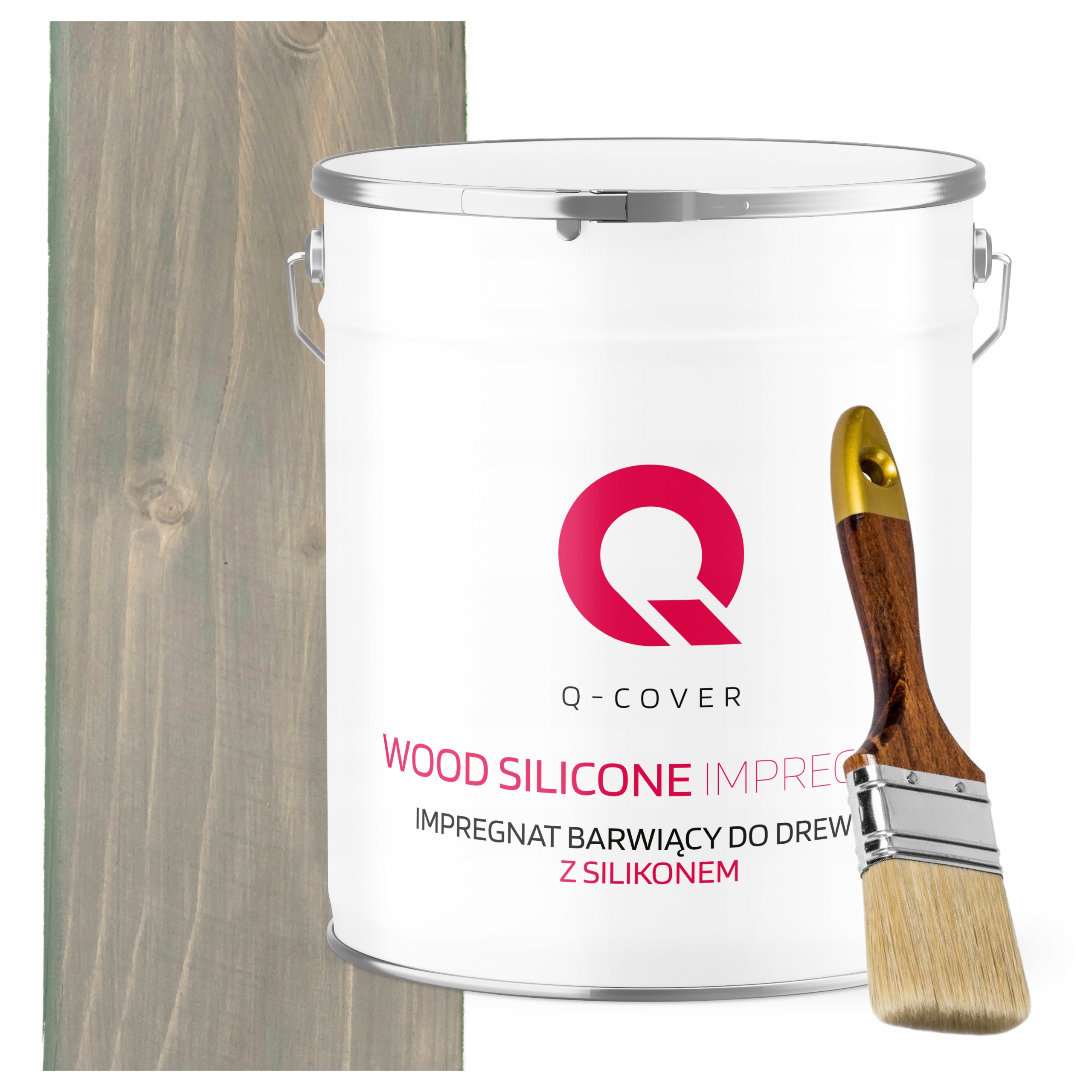 Impregnace Na Dřevo Extra Barva Se Silikonem Chránící Tmavě Šedou 5L Štětec