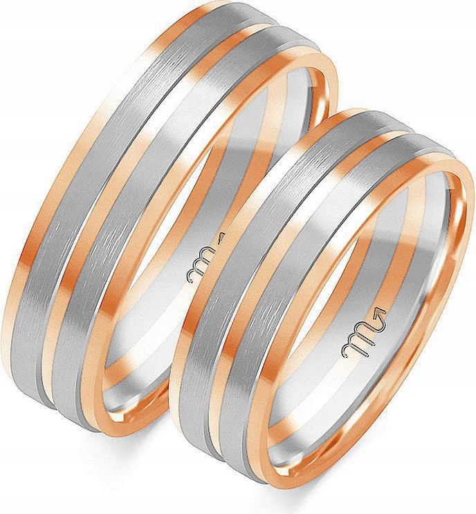 Růžové zlaté snubní prsteny na svatba 14k 585 vel. 11 12 13, vkusná kolekce svatba