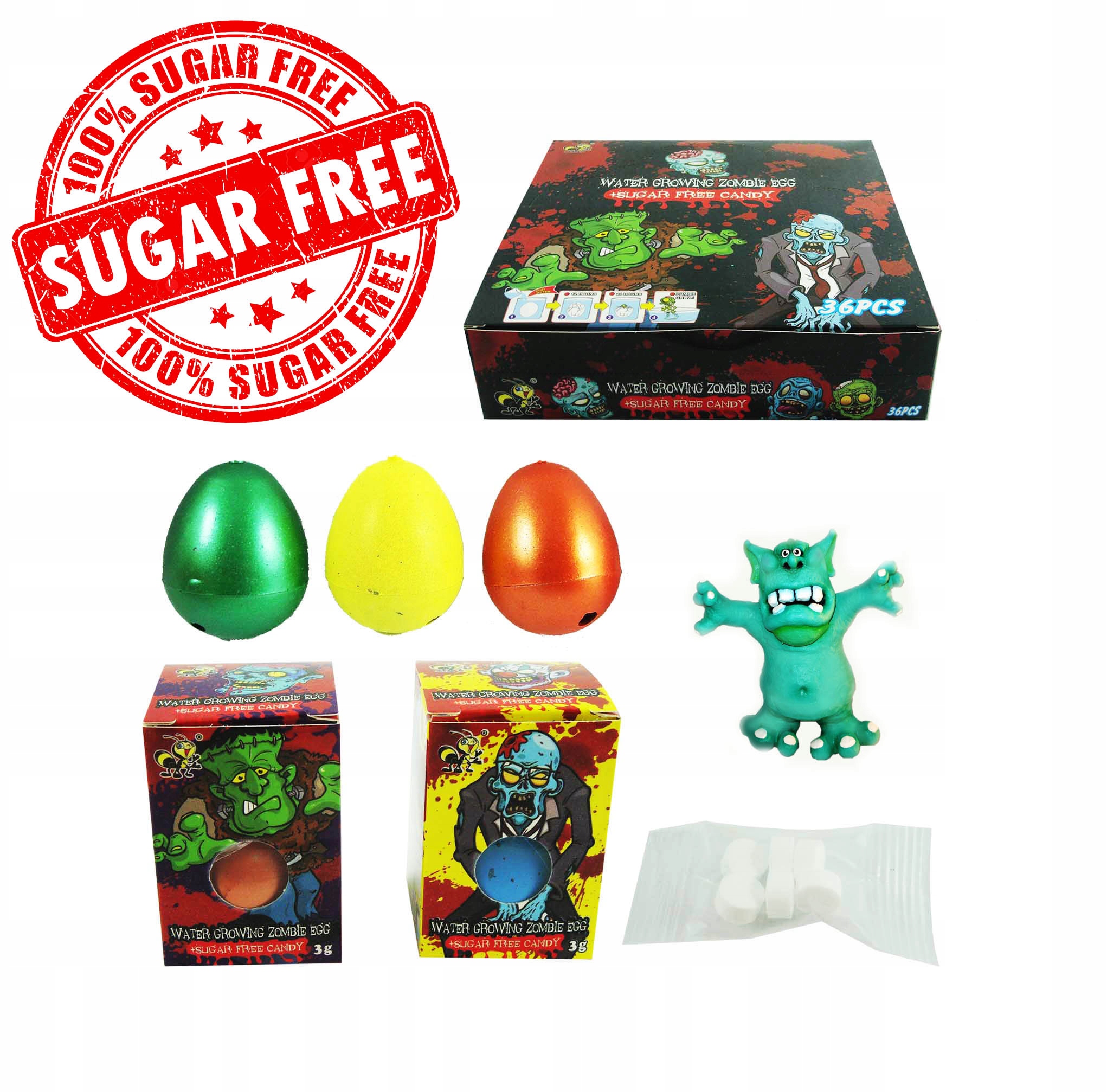 Levně Rostoucí vajíčko bonbóny 3 6 Ks Bez Cukru