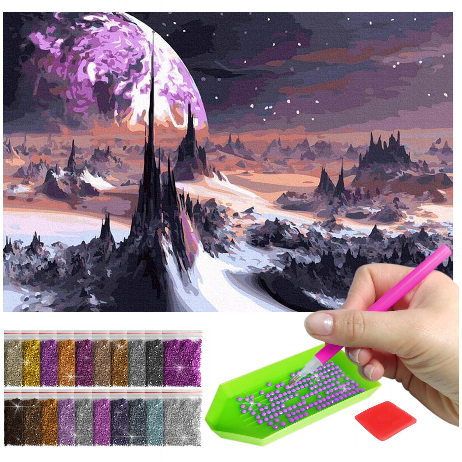 Výšivka Diamantová Diamond Painting mozaika vesmír sada příslušenství