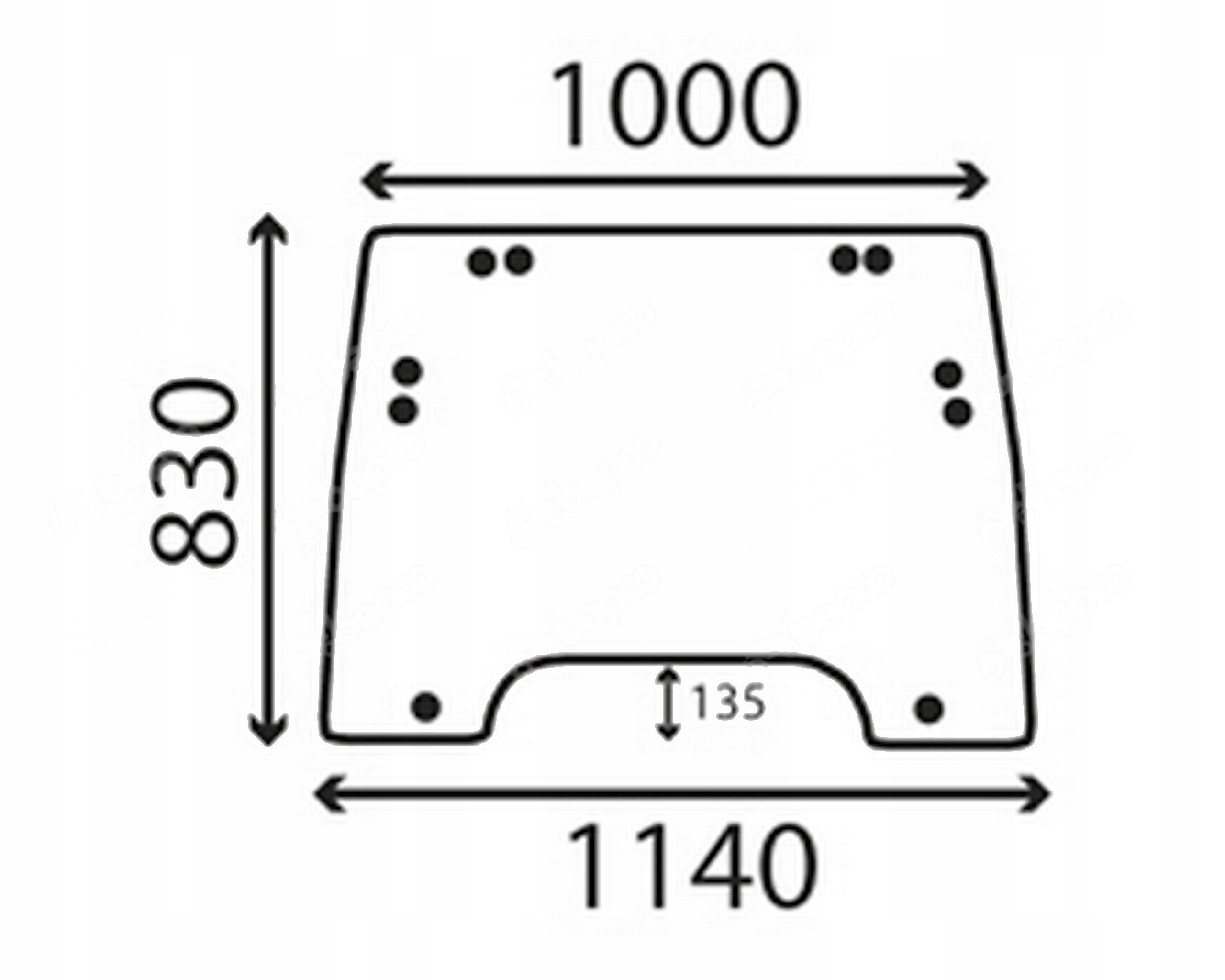 sklo Case Fiat Ford New Holland přední 82000488