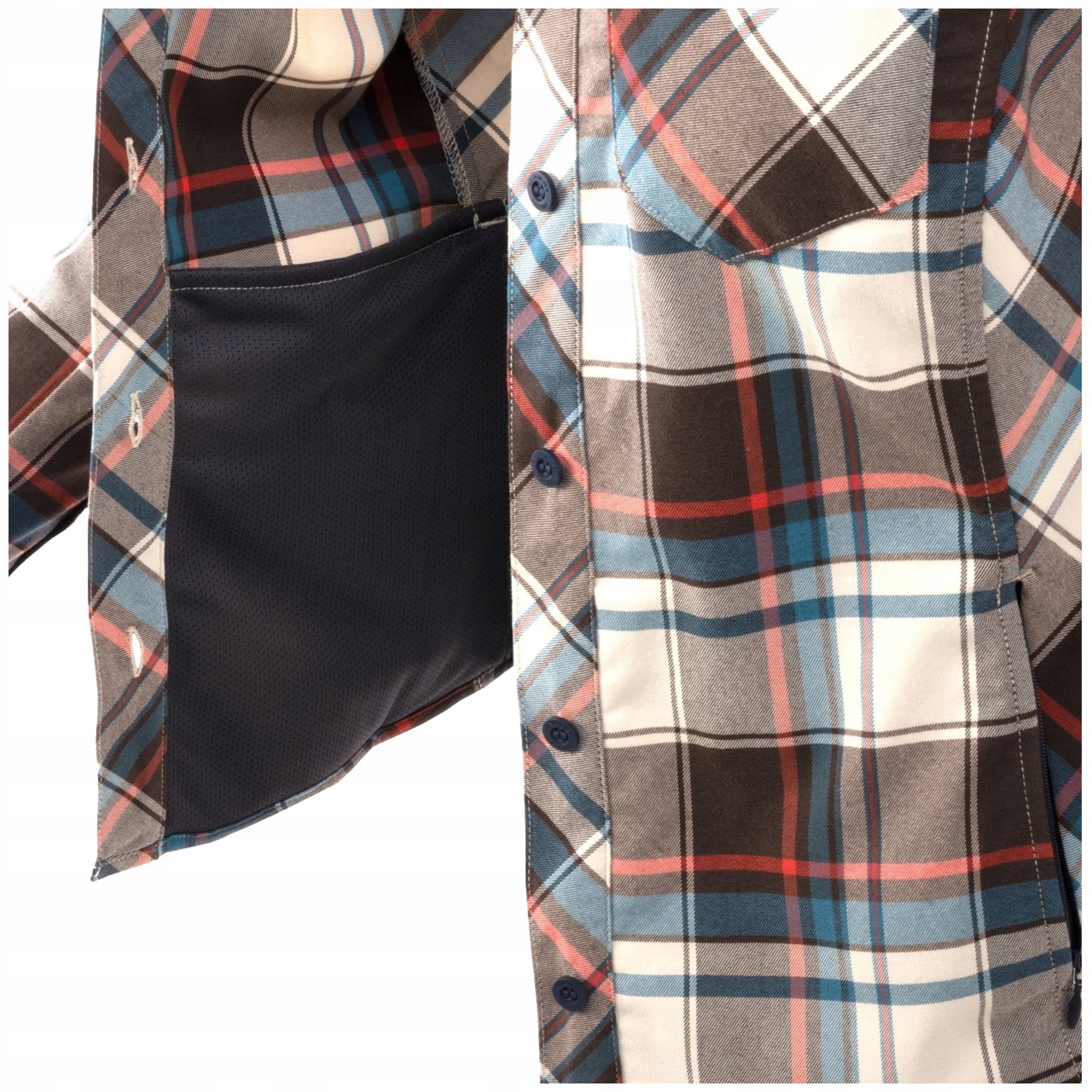 KOSZULA W KRATĘ DAMSKA MARIGOLD HELIKON PRZEWIEWNA Coral Crimson Rękaw długi rękaw