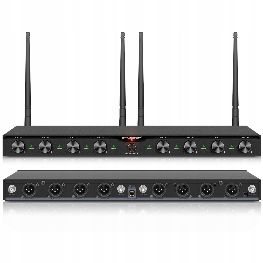 Mikrofony bezprzewodowe Shudder SDR 1082 8 mikrofonów doręcznych UHF Kod producenta SDR1082