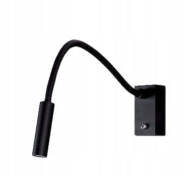 Maxlight Rider Led nástěnné svítidlo 3W černé, nastavitelné pro čtení, 3000K