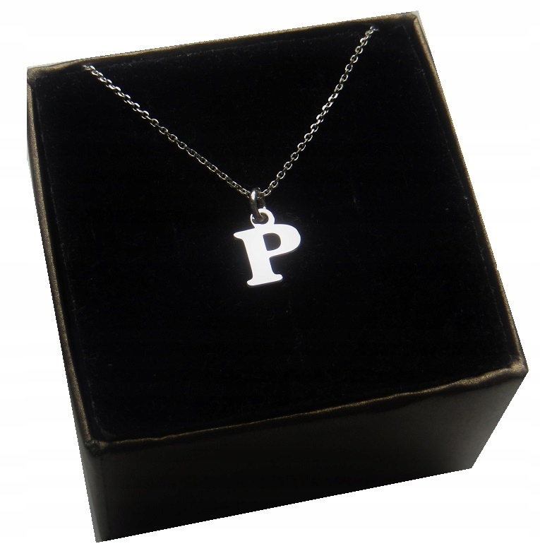 

Naszyjnik łańcuszek literka P srebro 925 40 cm