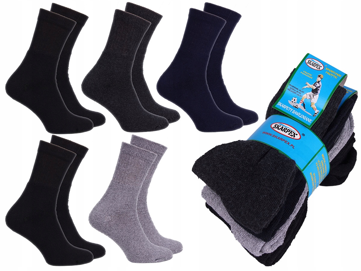 

5X Skarpety frotowe Polskie Bawełna mocne 43-46