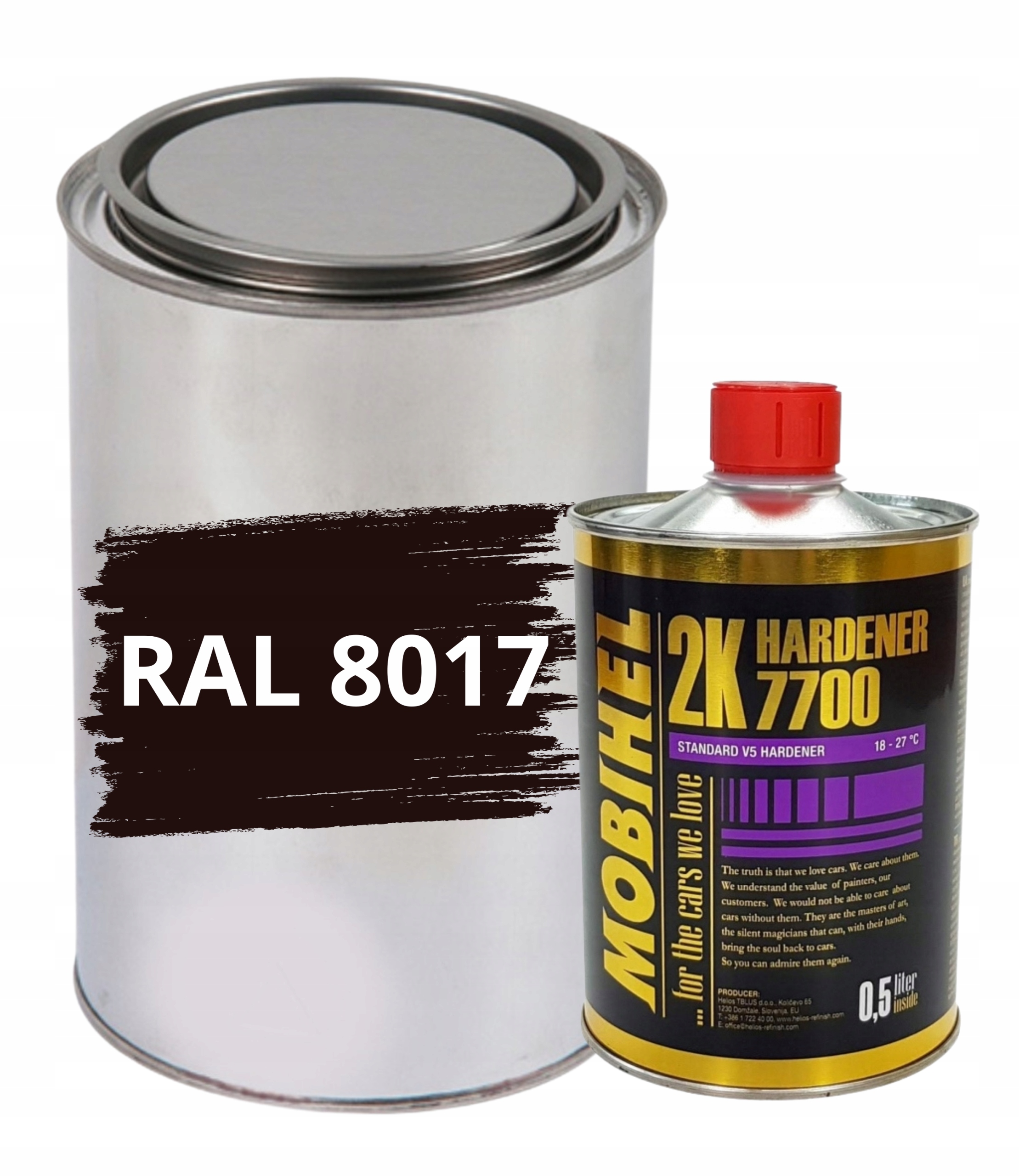 Ral 8017 Połysk Poliuretan Akryl 2:1 Farba 1L +utwardzacz 0,5L Mobihel 7700