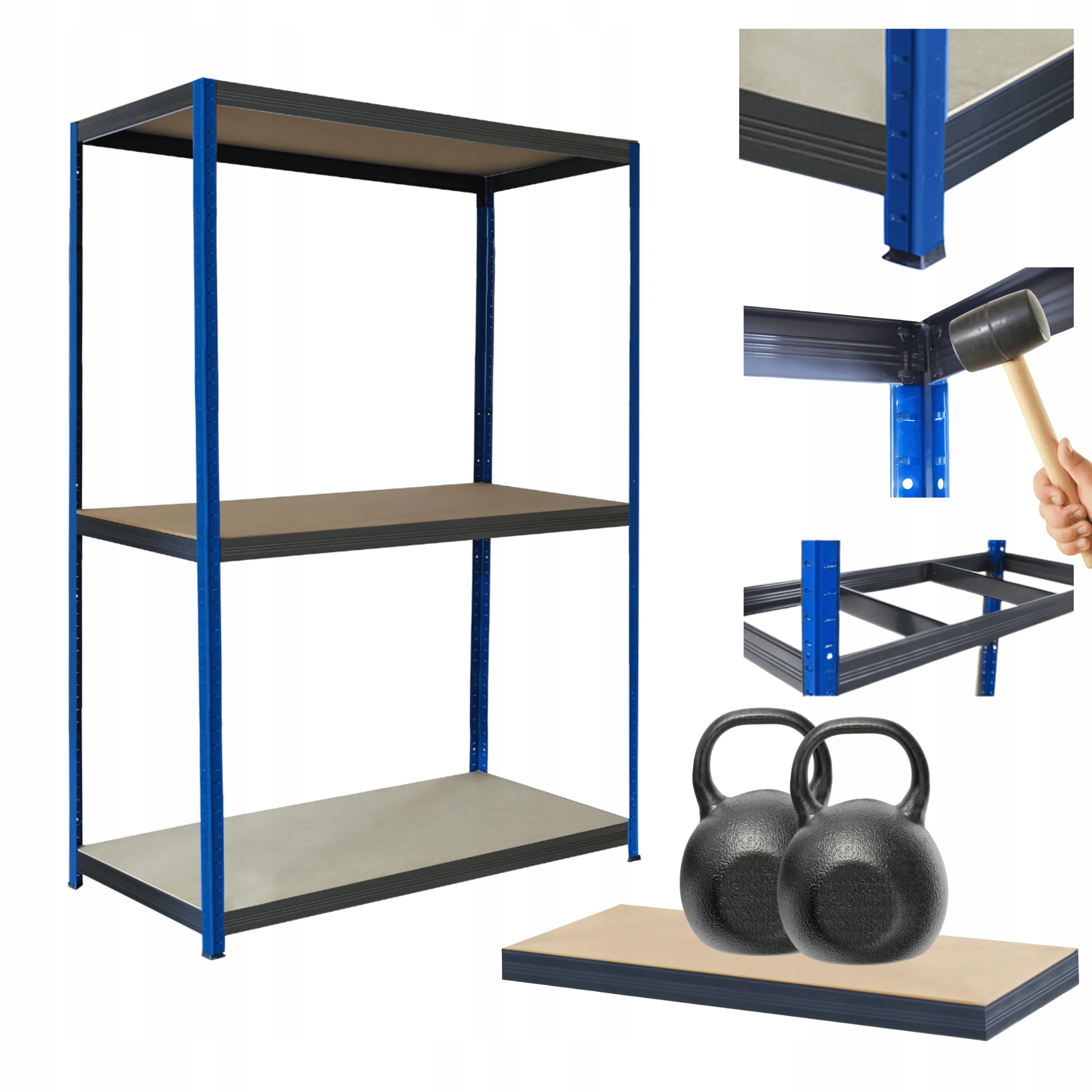 Kovový skladový regál a stojan Helios 90x110x45 cm 3Px275 kg