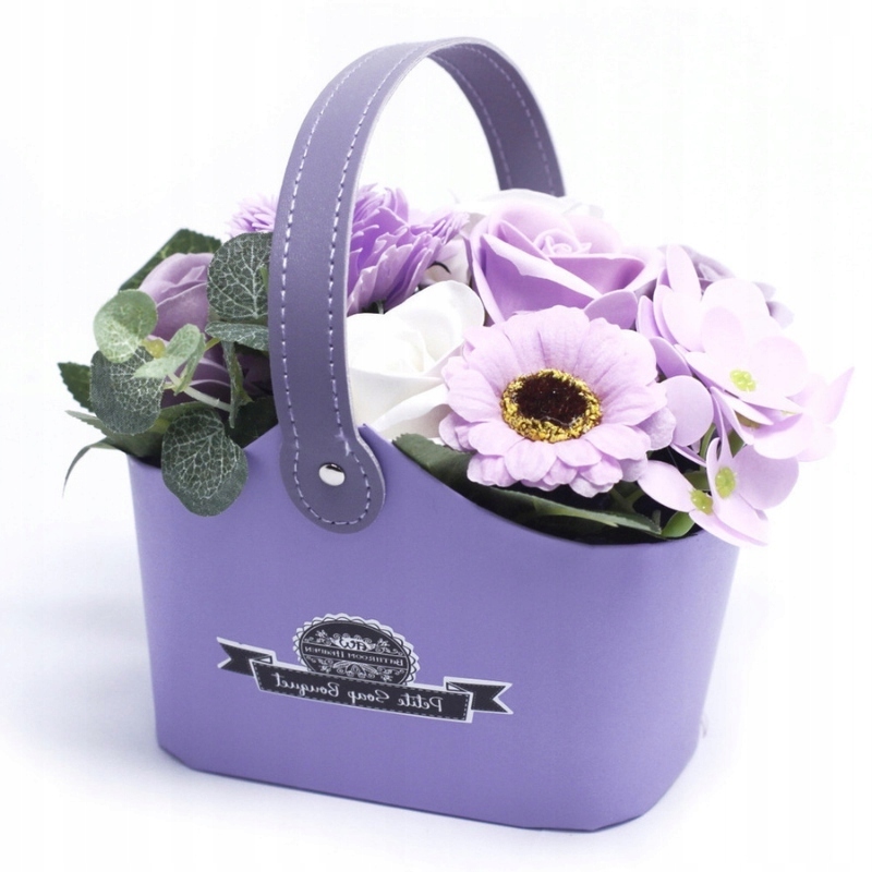 Kytice Mýdlových Květin V Košíku S Levandulí Dárek
