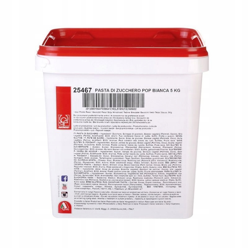 Levně Cukrová hmota Pop Modecor fondán poleva bílá 5 kg
