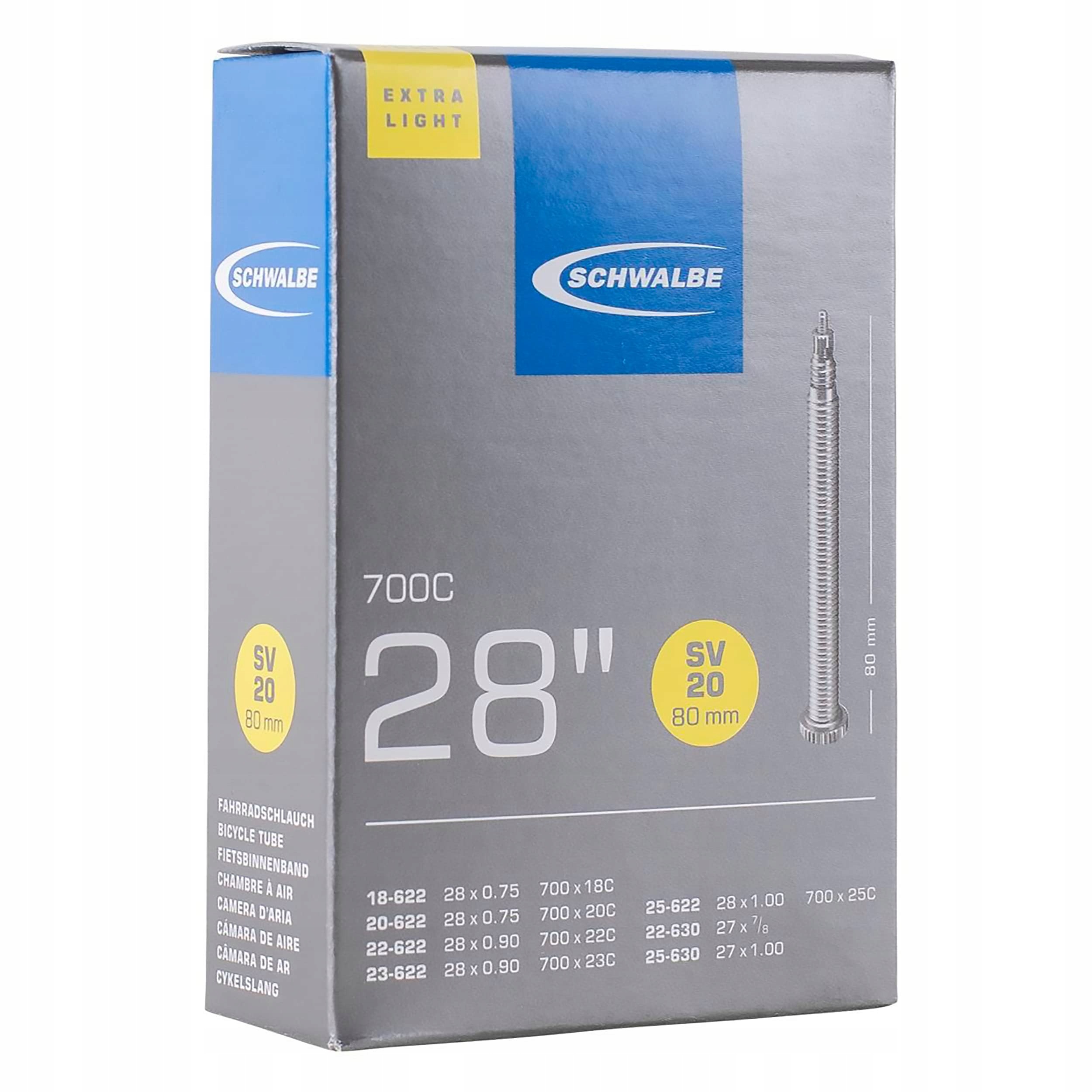 Dętka rowerowa 28 Cali 80 mm trwałość i niezawodność Schwalbe