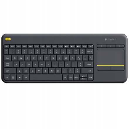 Logitech K400 Plus Bezprzewodowa klawiatura z gładzikiem, czarna