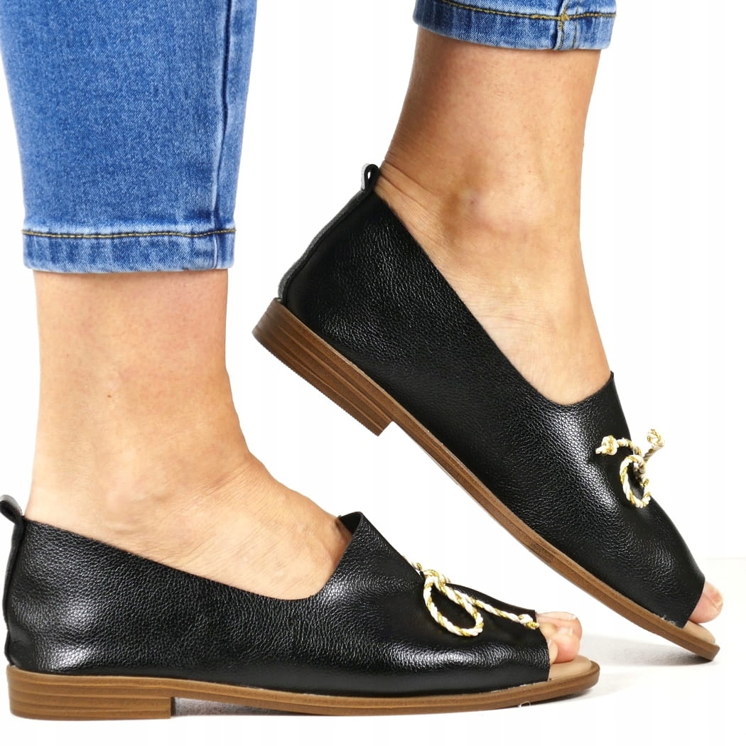 Černé Ploché Polobotky, Sandály S Odhalenými Prsty, Módní, Širší, Velikost 39