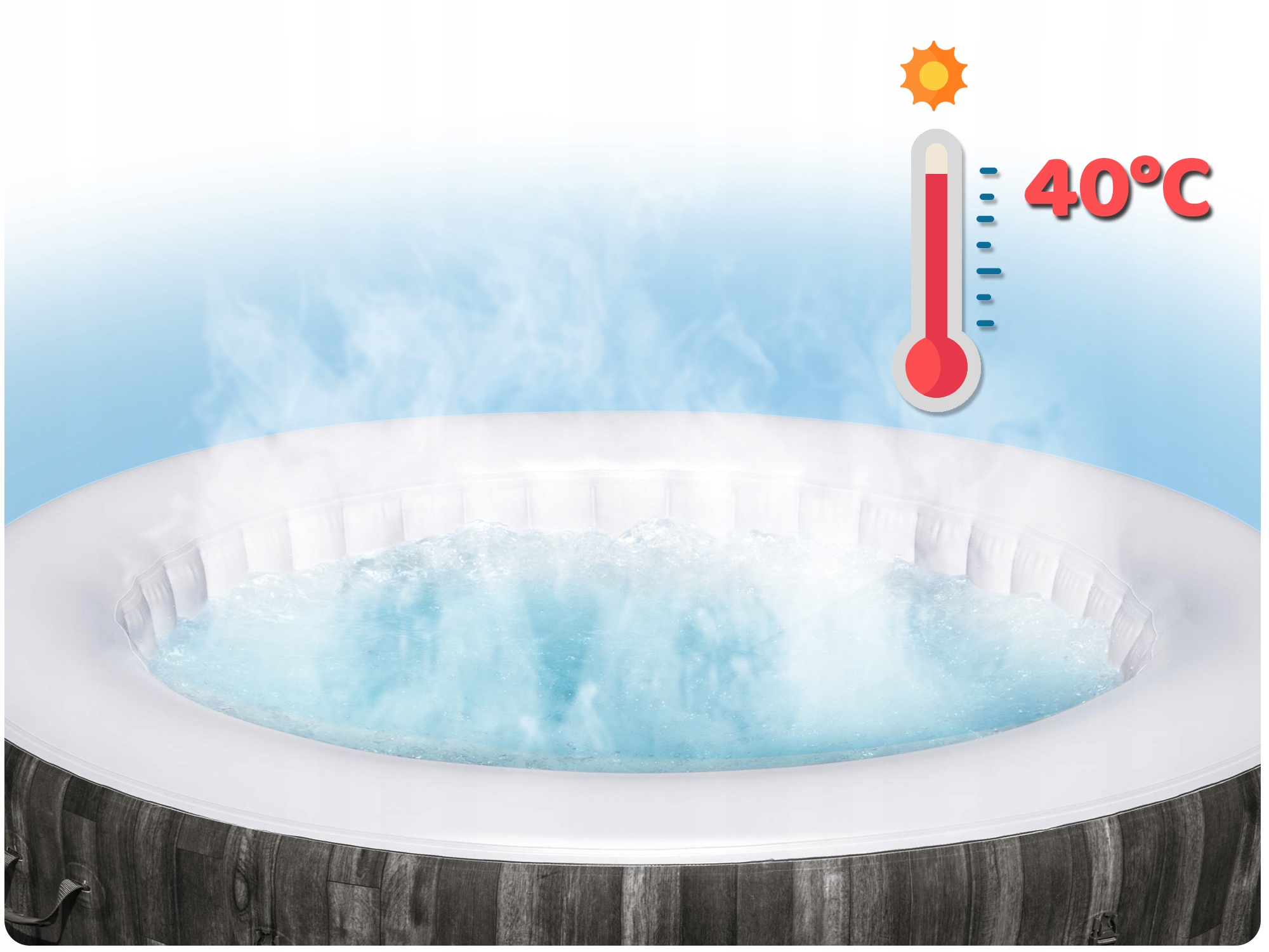 JACUZZI Pripučiamas SPA 4 asmenų hidromasažas „Bestway“ talpa 669 l