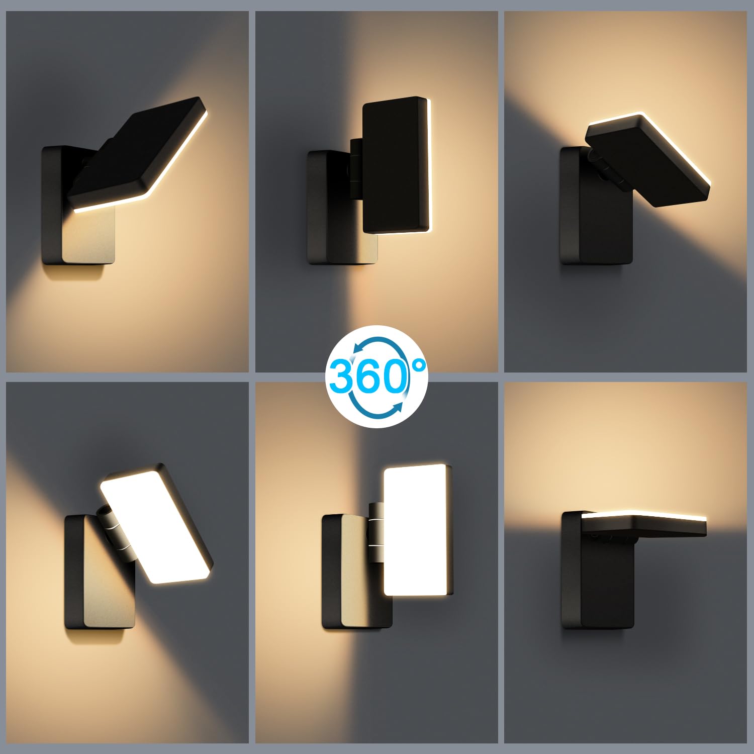 KINGWEN Zestaw 4 Lamp LED Zewnętrznych 40W Ciepłe Białe IP65 Regulowane — miniatura 4