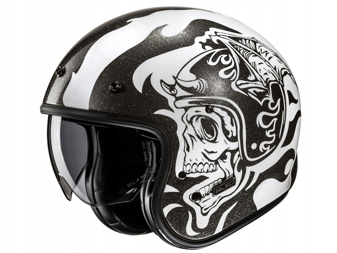 Kask Motocyklowy Otwarty Hjc V31 Flame White/black Roz. M