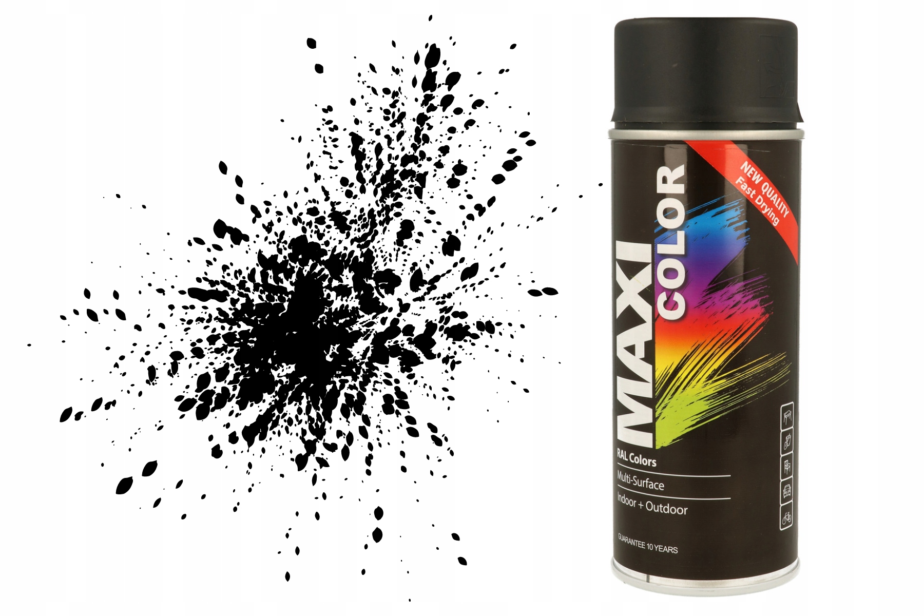 Spray Lakier Czarny Mat ral 9005 400 ML Motip Black Czarny Mocny Farba