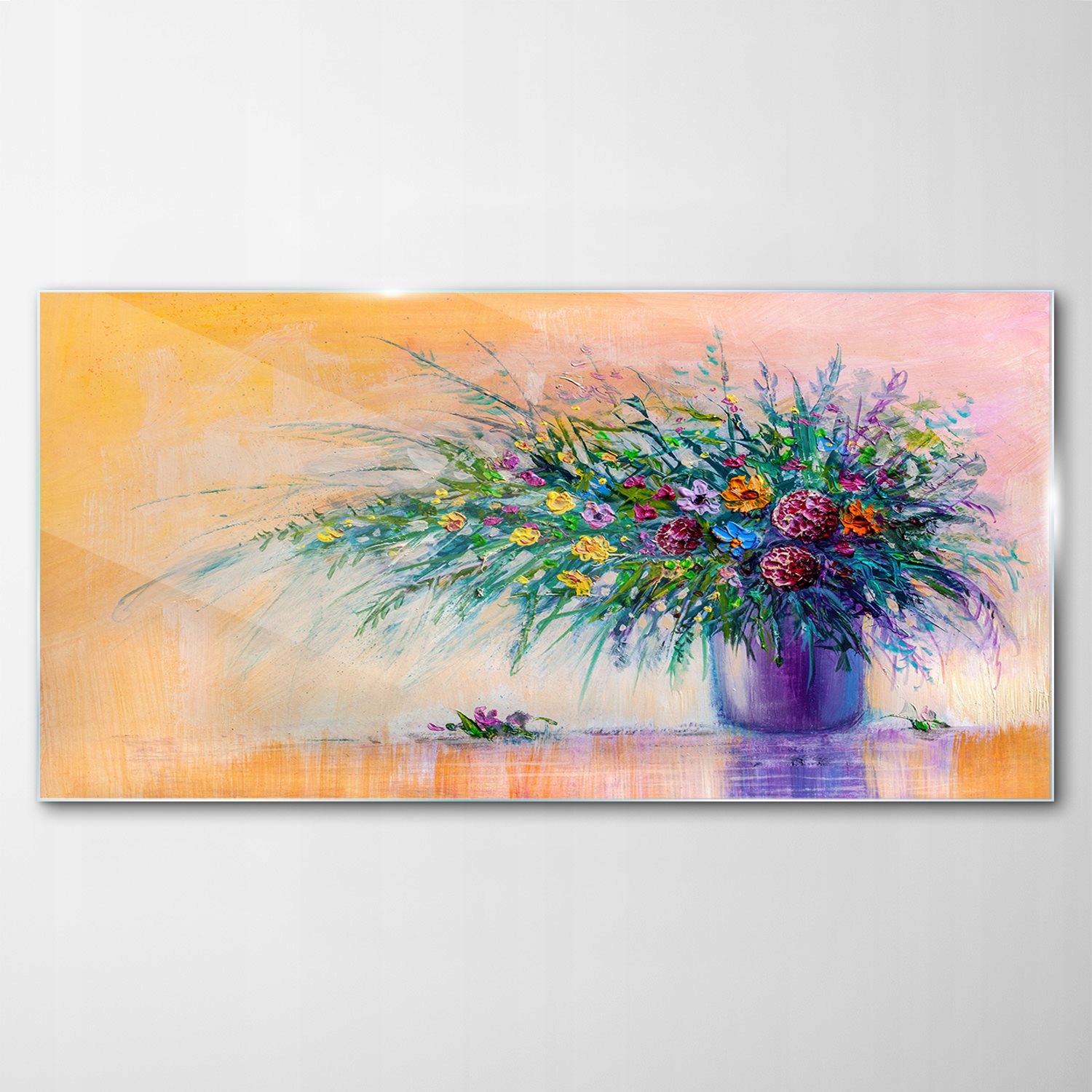 

Hartowany Obraz Szklany Bukiet Art Kwiaty 100x50