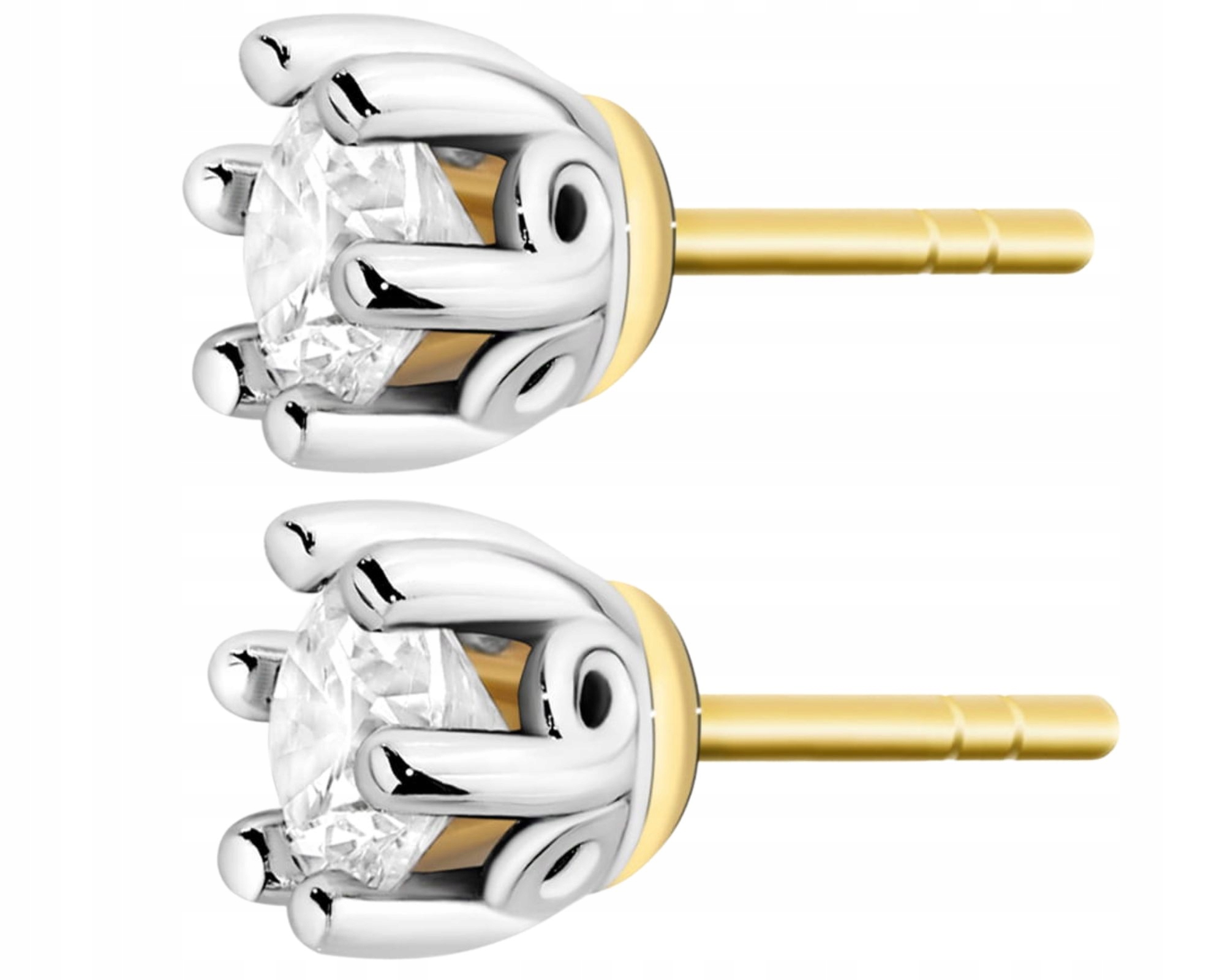 Zlaté Náušnice S Briliantem Na Tyči Zlato 585 Dárek Gravírování