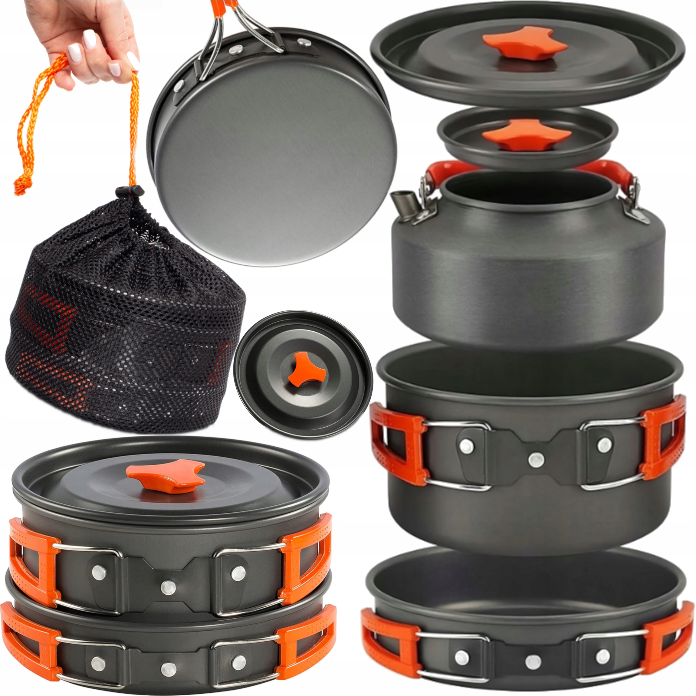 Profesionální Sada Turistického Nádobí 3v1 Menážka Bushcraft Biwak