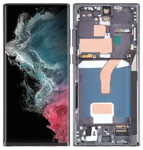 Displej Dotykový displej Incell pro Samsung Galaxy S22 Ultra LCD Rámeček Černý
