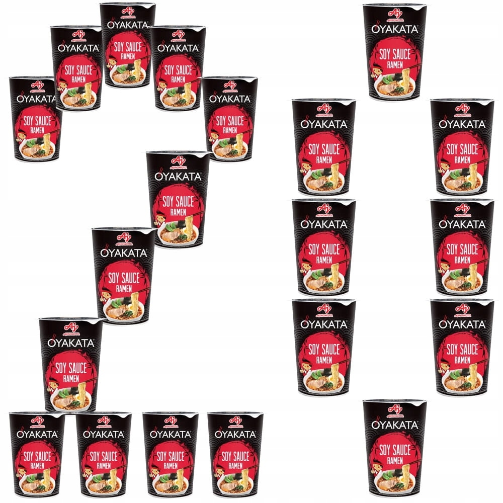 20 x Blesková polévka Těstoviny Ramen Sójová Omáčka Soy Soup Hrnek 63g Oyakata