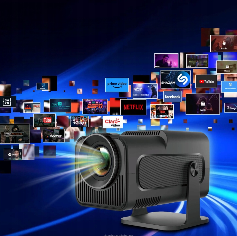 PROJEKTOR RZUTNIK 4K ANDROID LED WIFI MINI PRZENOŚNY FULL HD +SMART TV 2024 Żywotność lampy w trybie normalnym 50000 h