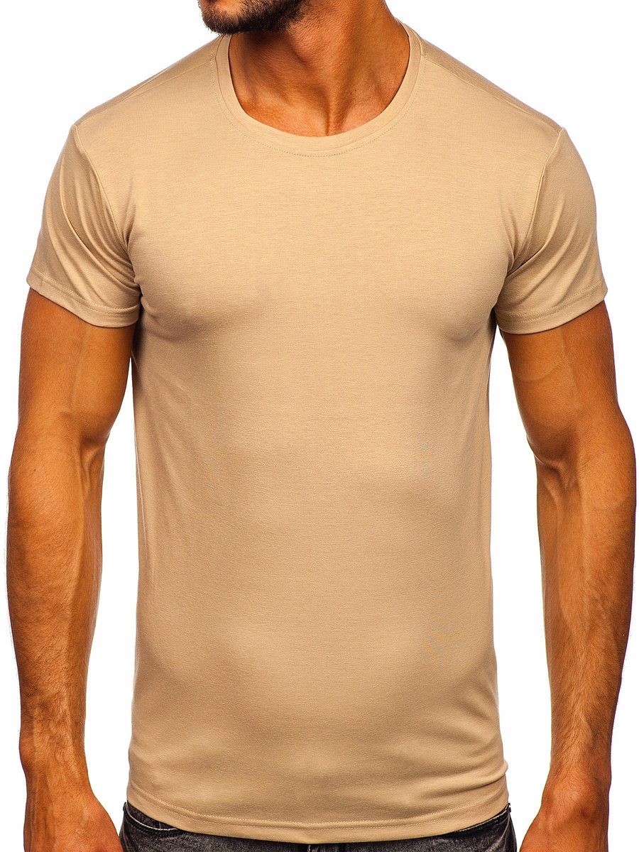 

T-shirt Męski Koszulka Beżowa 2005-91 Denley_m